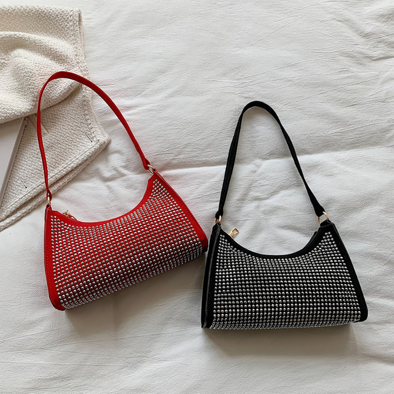 Модна вечерна чанта през рамо с кристали Дамска лъскава вечеря Сватбена дамска чанта Цилиндрична чанта през рамо за жени Модерни за 2022 г.