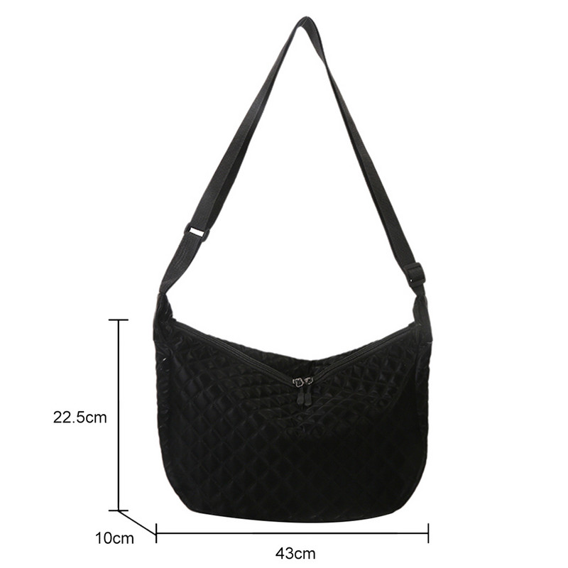 Tepitud naiste Crossbody kott Moodne sügistalvine Nailonist naistekäekott vabaaja pehme kaasaskantav reguleeritav tüdrukutele ostlemiseks