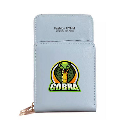 Μόδα γυναικεία πορτοφόλια Πακέτο κάρτας Οθόνη αφής Τσάντα κινητού τηλεφώνου Cobra Τσάντα αποθήκευσης εκτύπωσης Γυναικεία τσάντες ώμου Messenger Θήκη κλειδιού