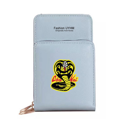 Μόδα γυναικεία πορτοφόλια Πακέτο κάρτας Οθόνη αφής Τσάντα κινητού τηλεφώνου Cobra Τσάντα αποθήκευσης εκτύπωσης Γυναικεία τσάντες ώμου Messenger Θήκη κλειδιού