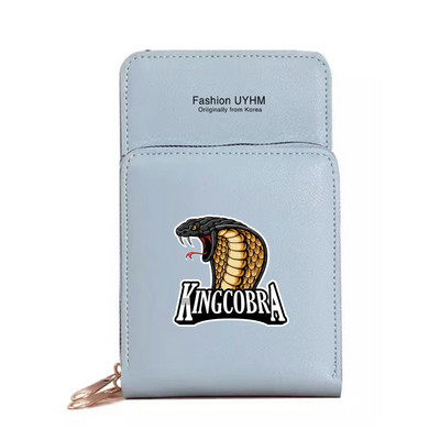 Μόδα γυναικεία πορτοφόλια Πακέτο κάρτας Οθόνη αφής Τσάντα κινητού τηλεφώνου Cobra Τσάντα αποθήκευσης εκτύπωσης Γυναικεία τσάντες ώμου Messenger Θήκη κλειδιού