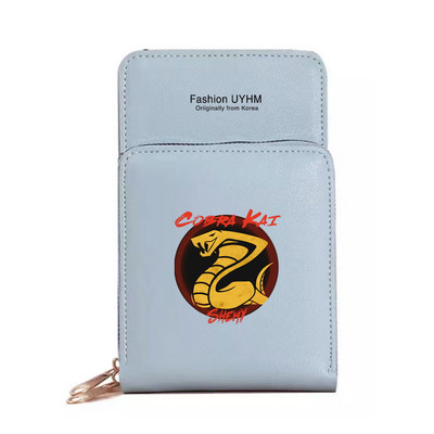 Μόδα γυναικεία πορτοφόλια Πακέτο κάρτας Οθόνη αφής Τσάντα κινητού τηλεφώνου Cobra Τσάντα αποθήκευσης εκτύπωσης Γυναικεία τσάντες ώμου Messenger Θήκη κλειδιού