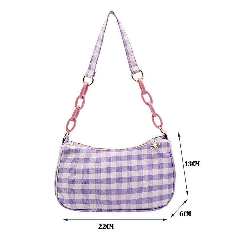 Mood naistele Oxfordi riidest ruuduline mustriga trükkimine õlakott kaenlaaluste vabaaja naiste kett Väike rahakott käekotid 2021 uus