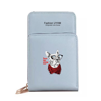 Naiste õlakott Pu nahast rahakott kaardipakk puutetundliku ekraaniga mobiiltelefoni kotid naiste rist kehakott Koeraprint Veekindlad rahakotid