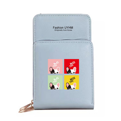 Naiste õlakott Pu nahast rahakott kaardipakk puutetundliku ekraaniga mobiiltelefoni kotid naiste rist kehakott Koeraprint Veekindlad rahakotid