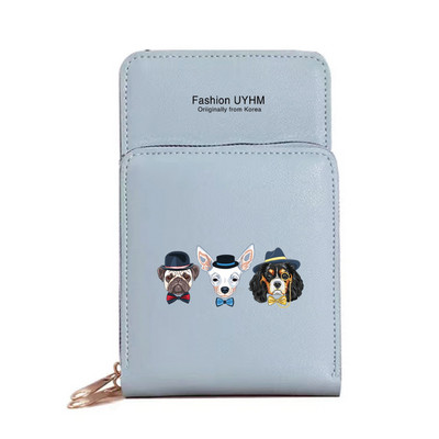 Naiste õlakott Pu nahast rahakott kaardipakk puutetundliku ekraaniga mobiiltelefoni kotid naiste rist kehakott Koeraprint Veekindlad rahakotid