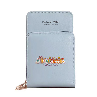 Naiste õlakott Pu nahast rahakott kaardipakk puutetundliku ekraaniga mobiiltelefoni kotid naiste rist kehakott Koeraprint Veekindlad rahakotid