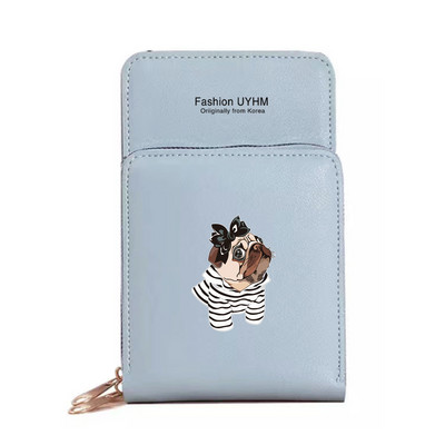 Naiste õlakott Pu nahast rahakott kaardipakk puutetundliku ekraaniga mobiiltelefoni kotid naiste rist kehakott Koeraprint Veekindlad rahakotid