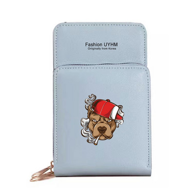 Naiste õlakott Pu nahast rahakott kaardipakk puutetundliku ekraaniga mobiiltelefoni kotid naiste rist kehakott Koeraprint Veekindlad rahakotid