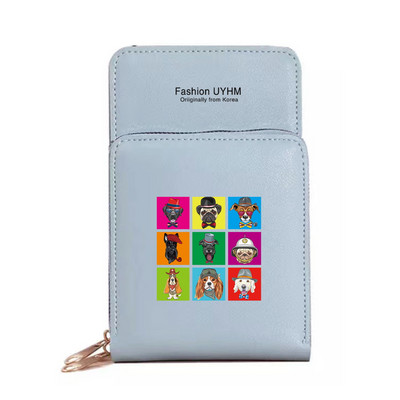 Naiste õlakott Pu nahast rahakott kaardipakk puutetundliku ekraaniga mobiiltelefoni kotid naiste rist kehakott Koeraprint Veekindlad rahakotid