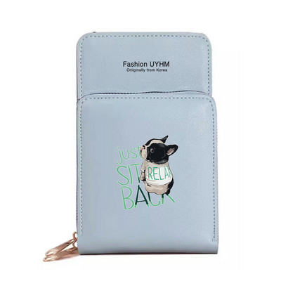 Naiste õlakott Pu nahast rahakott kaardipakk puutetundliku ekraaniga mobiiltelefoni kotid naiste rist kehakott Koeraprint Veekindlad rahakotid