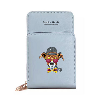 Naiste õlakott Pu nahast rahakott kaardipakk puutetundliku ekraaniga mobiiltelefoni kotid naiste rist kehakott Koeraprint Veekindlad rahakotid