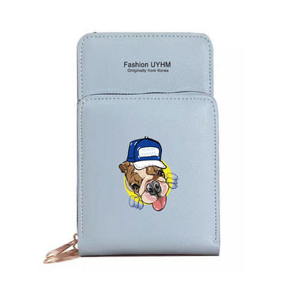 Naiste õlakott Pu nahast rahakott kaardipakk puutetundliku ekraaniga mobiiltelefoni kotid naiste rist kehakott Koeraprint Veekindlad rahakotid