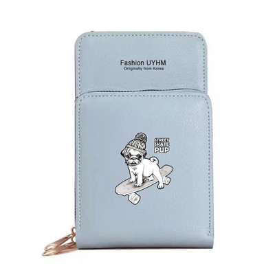 Naiste õlakott Pu nahast rahakott kaardipakk puutetundliku ekraaniga mobiiltelefoni kotid naiste rist kehakott Koeraprint Veekindlad rahakotid