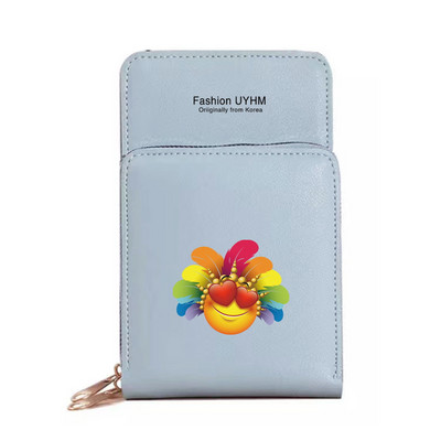 Naiste õlakott Pu Nahast rahakotid Kaardipakk Puuteekraan Mobiiltelefonikotid Ristkehaga rahakott Sulgedega trükitud veekindlad rahakotid