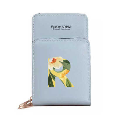 Naiste õlakott Pu nahast rahakott kaardihoidja puuteekraaniga mobiiltelefoni kotid hoiupakk Lilleline kirjaprindiga rahakott