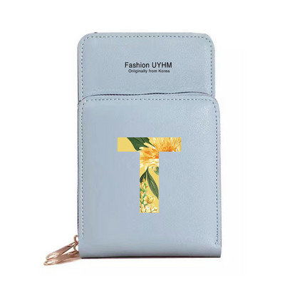 Naiste õlakott Pu nahast rahakott kaardihoidja puuteekraaniga mobiiltelefoni kotid hoiupakk Lilleline kirjaprindiga rahakott