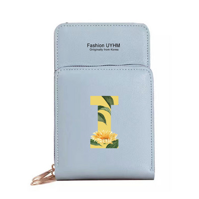 Naiste õlakott Pu nahast rahakott kaardihoidja puuteekraaniga mobiiltelefoni kotid hoiupakk Lilleline kirjaprindiga rahakott