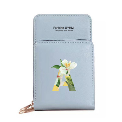 Naiste õlakott Pu nahast rahakott kaardihoidja puuteekraaniga mobiiltelefoni kotid hoiupakk Lilleline kirjaprindiga rahakott