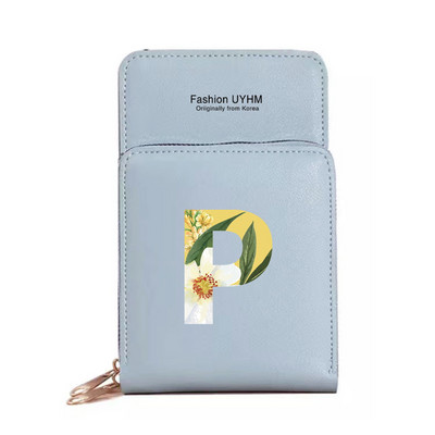 Naiste õlakott Pu nahast rahakott kaardihoidja puuteekraaniga mobiiltelefoni kotid hoiupakk Lilleline kirjaprindiga rahakott