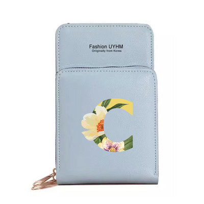 Naiste õlakott Pu nahast rahakott kaardihoidja puuteekraaniga mobiiltelefoni kotid hoiupakk Lilleline kirjaprindiga rahakott