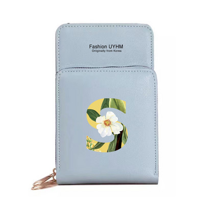 Naiste õlakott Pu nahast rahakott kaardihoidja puuteekraaniga mobiiltelefoni kotid hoiupakk Lilleline kirjaprindiga rahakott