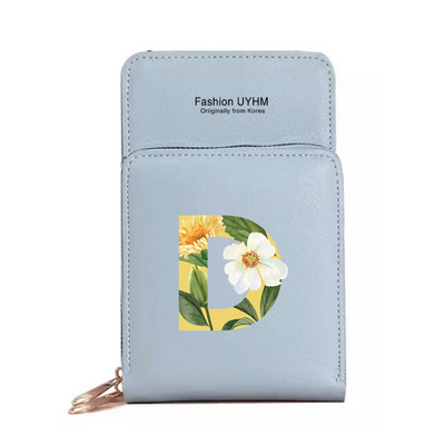 Naiste õlakott Pu nahast rahakott kaardihoidja puuteekraaniga mobiiltelefoni kotid hoiupakk Lilleline kirjaprindiga rahakott