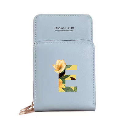 Naiste õlakott Pu nahast rahakott kaardihoidja puuteekraaniga mobiiltelefoni kotid hoiupakk Lilleline kirjaprindiga rahakott