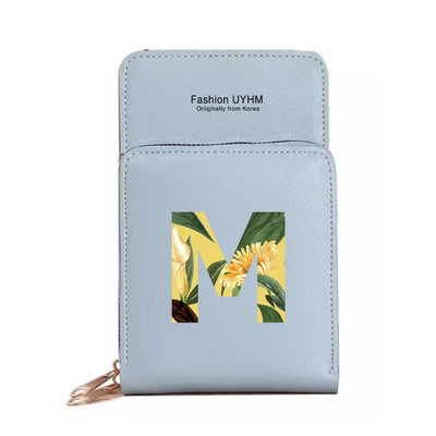 Naiste õlakott Pu nahast rahakott kaardihoidja puuteekraaniga mobiiltelefoni kotid hoiupakk Lilleline kirjaprindiga rahakott