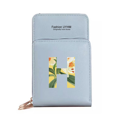 Naiste õlakott Pu nahast rahakott kaardihoidja puuteekraaniga mobiiltelefoni kotid hoiupakk Lilleline kirjaprindiga rahakott