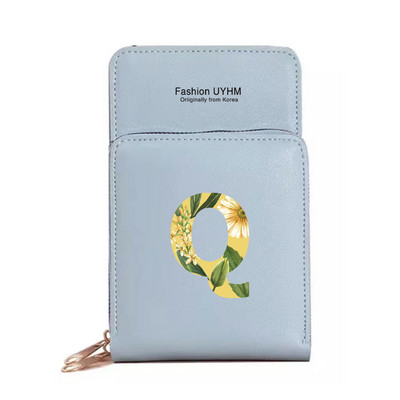 Naiste õlakott Pu nahast rahakott kaardihoidja puuteekraaniga mobiiltelefoni kotid hoiupakk Lilleline kirjaprindiga rahakott