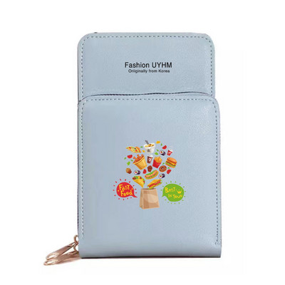 Vodootporne torbe za mobilne telefone sa zaslonom osjetljivim na dodir Ženska torba na rame Novčanici od pu kože Držač kartica Ispis hrane Torbica za pohranu mobitela