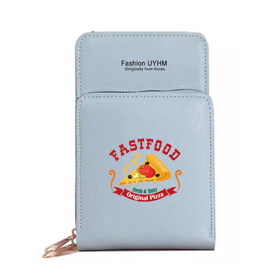 Vodootporne torbe za mobilne telefone sa zaslonom osjetljivim na dodir Ženska torba na rame Novčanici od pu kože Držač kartica Ispis hrane Torbica za pohranu mobitela