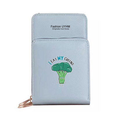 Vodootporne torbe za mobilne telefone sa zaslonom osjetljivim na dodir Ženska torba na rame Novčanici od pu kože Držač kartica Ispis hrane Torbica za pohranu mobitela