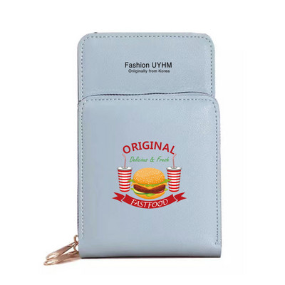 Vodootporne torbe za mobilne telefone sa zaslonom osjetljivim na dodir Ženska torba na rame Novčanici od pu kože Držač kartica Ispis hrane Torbica za pohranu mobitela