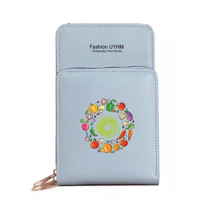 Vodootporne torbe za mobilne telefone sa zaslonom osjetljivim na dodir Ženska torba na rame Novčanici od pu kože Držač kartica Ispis hrane Torbica za pohranu mobitela