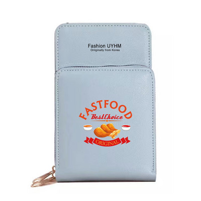 Vodootporne torbe za mobilne telefone sa zaslonom osjetljivim na dodir Ženska torba na rame Novčanici od pu kože Držač kartica Ispis hrane Torbica za pohranu mobitela