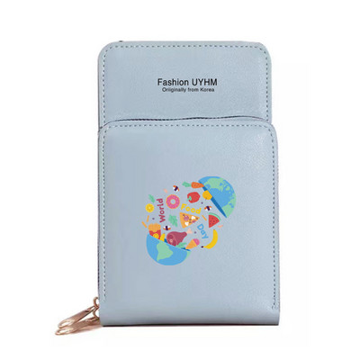 Vodootporne torbe za mobilne telefone sa zaslonom osjetljivim na dodir Ženska torba na rame Novčanici od pu kože Držač kartica Ispis hrane Torbica za pohranu mobitela