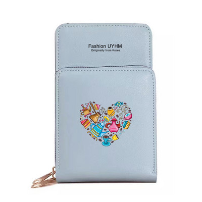 Vodootporne torbe za mobilne telefone sa zaslonom osjetljivim na dodir Ženska torba na rame Novčanici od pu kože Držač kartica Ispis hrane Torbica za pohranu mobitela