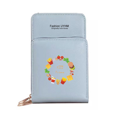 Vodootporne torbe za mobilne telefone sa zaslonom osjetljivim na dodir Ženska torba na rame Novčanici od pu kože Držač kartica Ispis hrane Torbica za pohranu mobitela