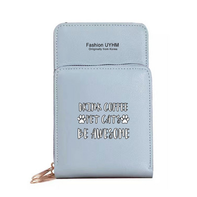 Vízálló mobiltelefon táskák Női válltáska Pu bőr pénztárcák Kártyatartó Élelmiszer sorozat Érintőképernyős mobiltelefon tároló pénztárca