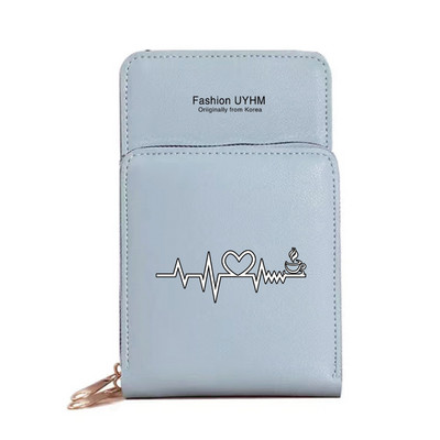 Vízálló mobiltelefon táskák Női válltáska Pu bőr pénztárcák Kártyatartó Élelmiszer sorozat Érintőképernyős mobiltelefon tároló pénztárca