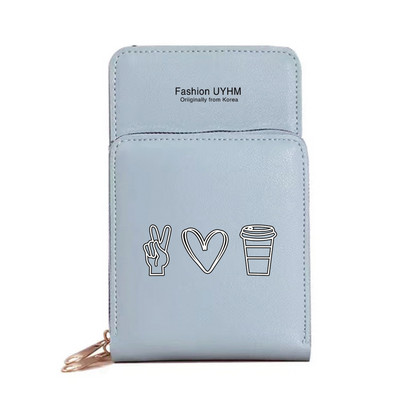 Vízálló mobiltelefon táskák Női válltáska Pu bőr pénztárcák Kártyatartó Élelmiszer sorozat Érintőképernyős mobiltelefon tároló pénztárca