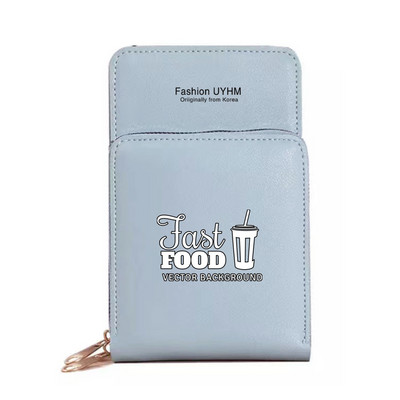 Vízálló mobiltelefon táskák Női válltáska Pu bőr pénztárcák Kártyatartó Élelmiszer sorozat Érintőképernyős mobiltelefon tároló pénztárca