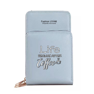 Vízálló mobiltelefon táskák Női válltáska Pu bőr pénztárcák Kártyatartó Élelmiszer sorozat Érintőképernyős mobiltelefon tároló pénztárca