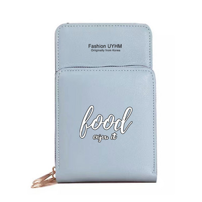 Vízálló mobiltelefon táskák Női válltáska Pu bőr pénztárcák Kártyatartó Élelmiszer sorozat Érintőképernyős mobiltelefon tároló pénztárca