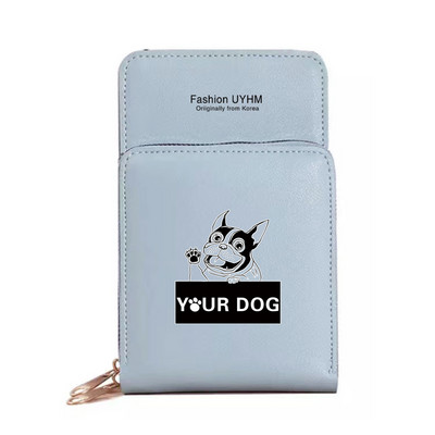 Pu δερμάτινα πορτοφόλια Θήκη κάρτας Γυναικείες αδιάβροχες τσάντες κινητού τηλεφώνου Τσάντα ώμου ίχνη ποδιών σειράς οθόνη αφής τσαντάκι κινητού τηλεφώνου