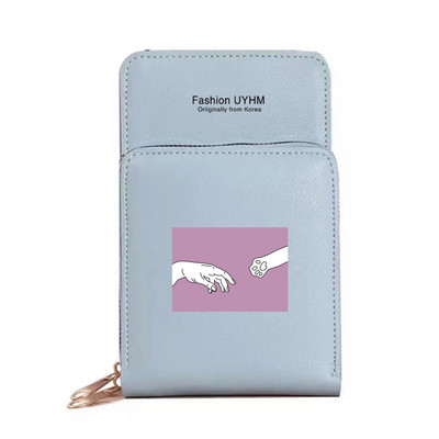 Pu δερμάτινα πορτοφόλια Θήκη κάρτας Γυναικείες αδιάβροχες τσάντες κινητού τηλεφώνου Τσάντα ώμου ίχνη ποδιών σειράς οθόνη αφής τσαντάκι κινητού τηλεφώνου