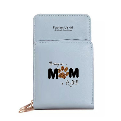 Pu δερμάτινα πορτοφόλια Θήκη κάρτας Γυναικείες αδιάβροχες τσάντες κινητού τηλεφώνου Τσάντα ώμου ίχνη ποδιών σειράς οθόνη αφής τσαντάκι κινητού τηλεφώνου