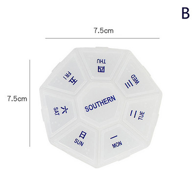 Välistingimustes kasutamiseks mõeldud esmaabipillide ümbris 7-päevane tahvelarvuti kommikarp, kaasaskantav tabletihoidja, reisikorraldaja, pillide jaoturi konteiner